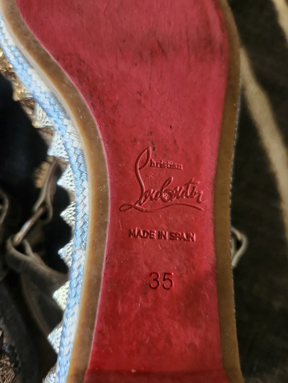 Sale🌟Christian Louboutin Holographic Rainbow Madmonica Platform Cobalt 35